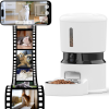 Smart WiFi Pet Feeder – 1080P Dual Camera, Night Vision, Voice Control, Programmable Schedule – White